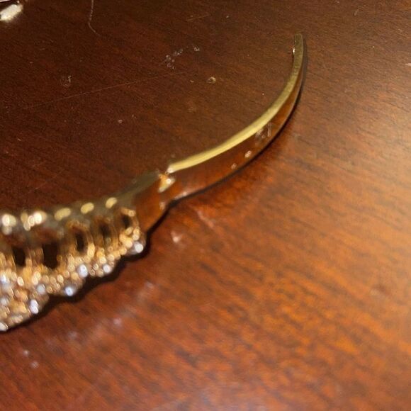 Formal Bracelet and ring gold tone crystal set - Picture 5 of 12